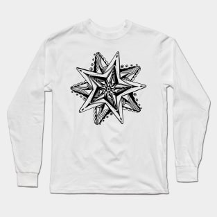 Star Tangles 4 Black Lines - an Aussie Tangle by Heather - See Description Note for Colour Options Long Sleeve T-Shirt